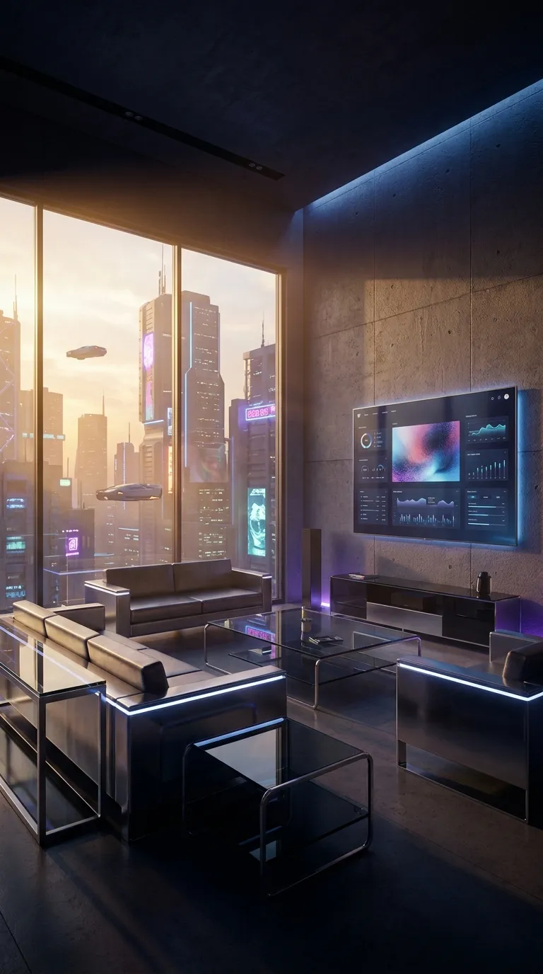 Futuristic High-Tech Smart Home Interior