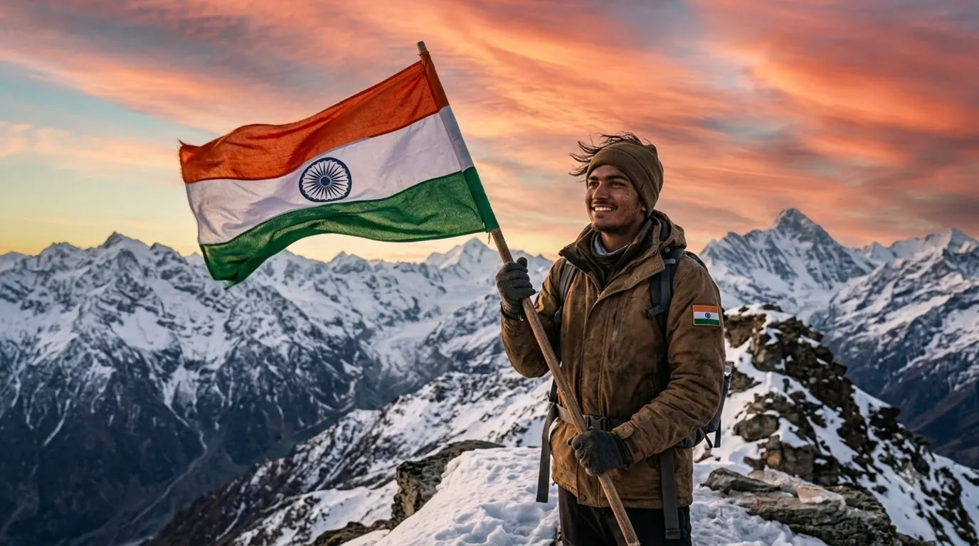 80th Independence Day Himalayan Flag AI Photo Prompt